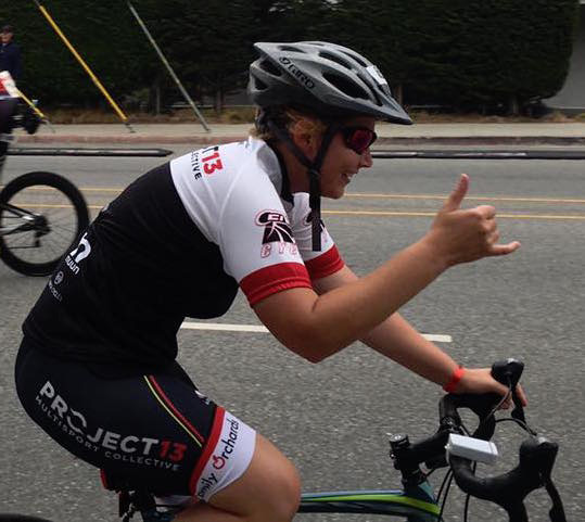 Stephanie on bike